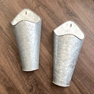 Galvanized wall vases